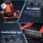 Chaise de bureau gaming Futzca en cuir synthétique avec appui-tête, repose-pieds et support lombaire massant