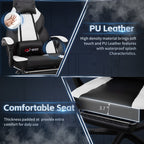 Chaise de bureau gaming Futzca en cuir synthétique avec appui-tête, repose-pieds et support lombaire massant