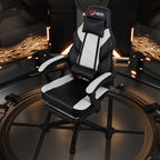 Chaise de bureau gaming Futzca en cuir synthétique avec appui-tête, repose-pieds et support lombaire massant