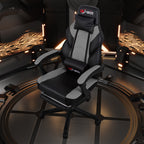 Chaise de bureau gaming Futzca en cuir synthétique avec appui-tête, repose-pieds et support lombaire massant