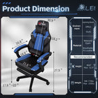 Chaise de bureau gaming Futzca en cuir synthétique avec appui-tête, repose-pieds et support lombaire massant