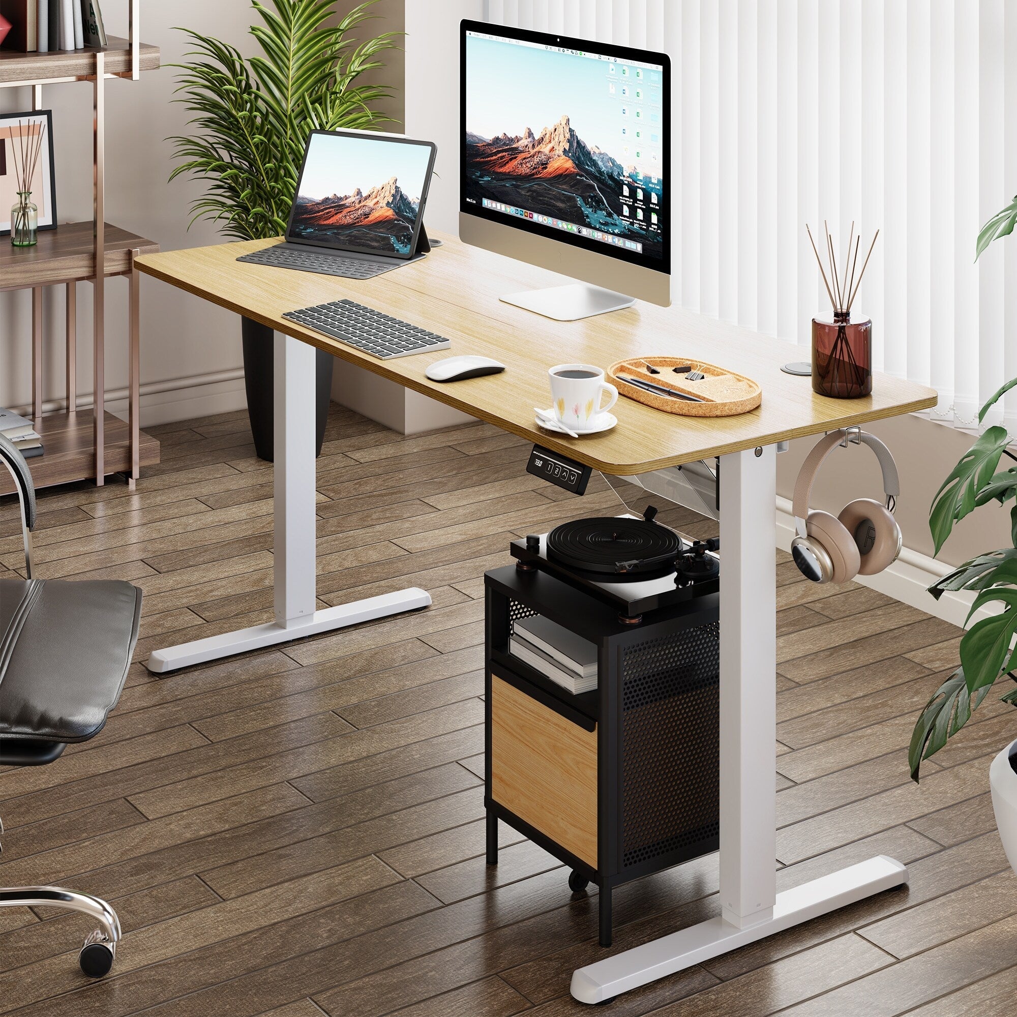Bureau debout électrique réglable en hauteur Futzca avec panneau d'épissure