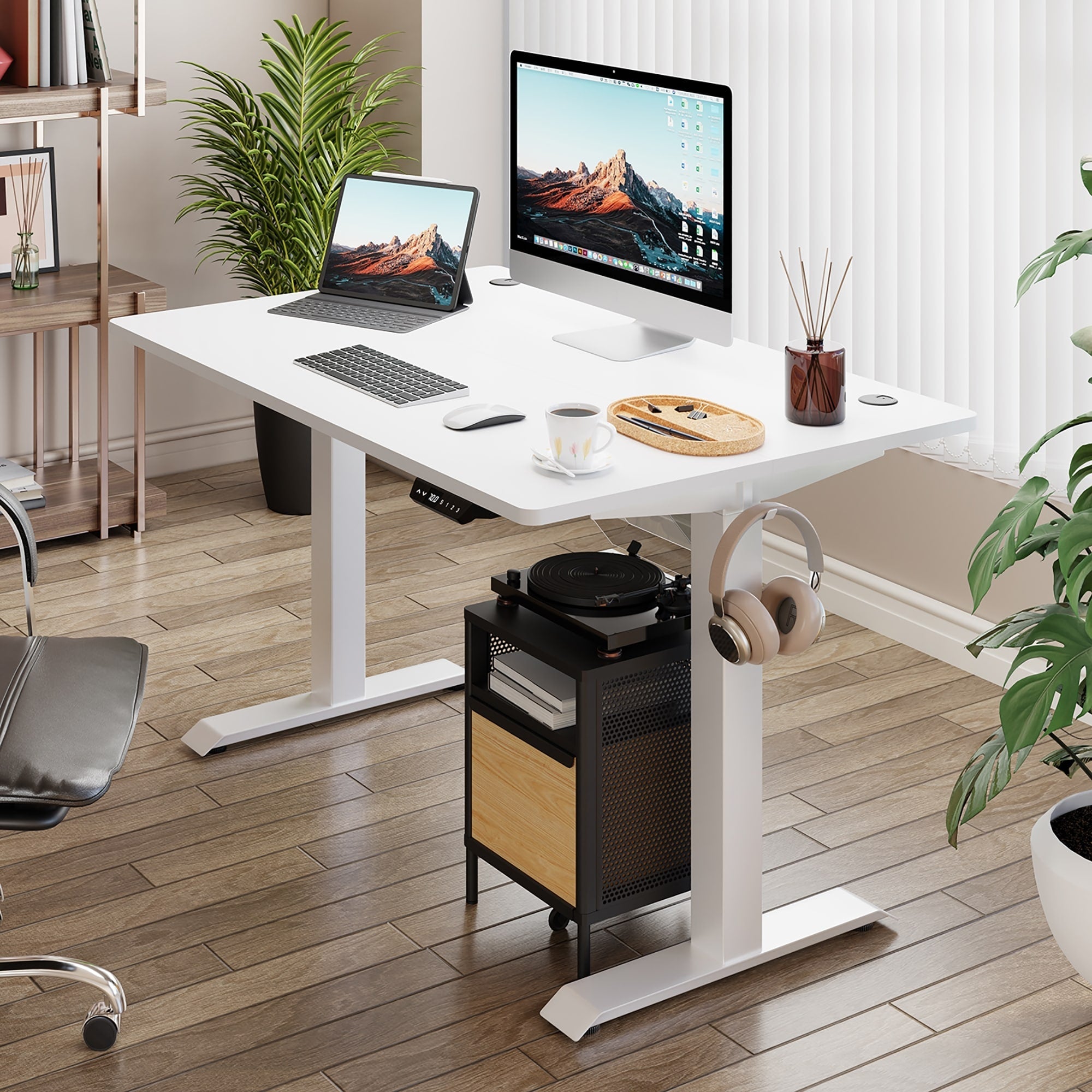 Bureau debout électrique réglable en hauteur Futzca avec panneau d'épissure