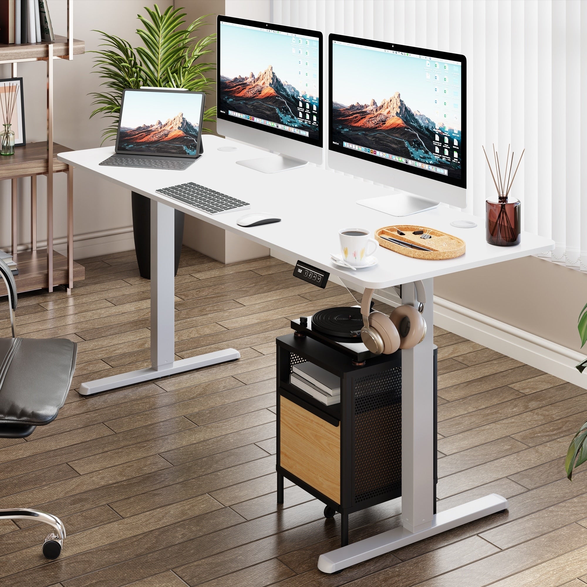 Bureau debout électrique réglable en hauteur Futzca avec panneau d'épissure