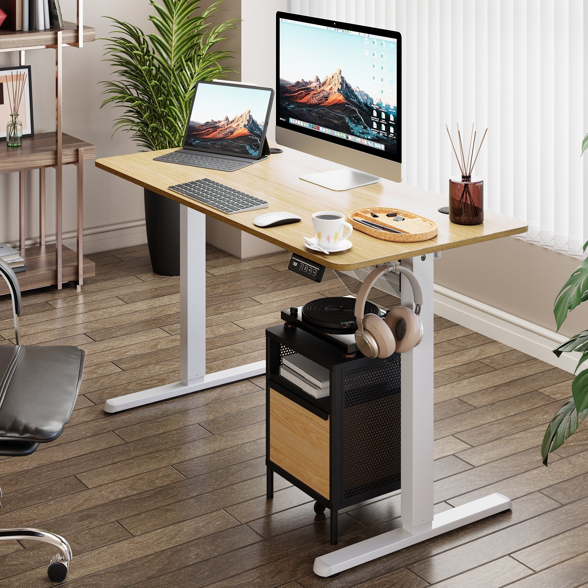 Bureau debout électrique réglable en hauteur Futzca avec panneau d'épissure