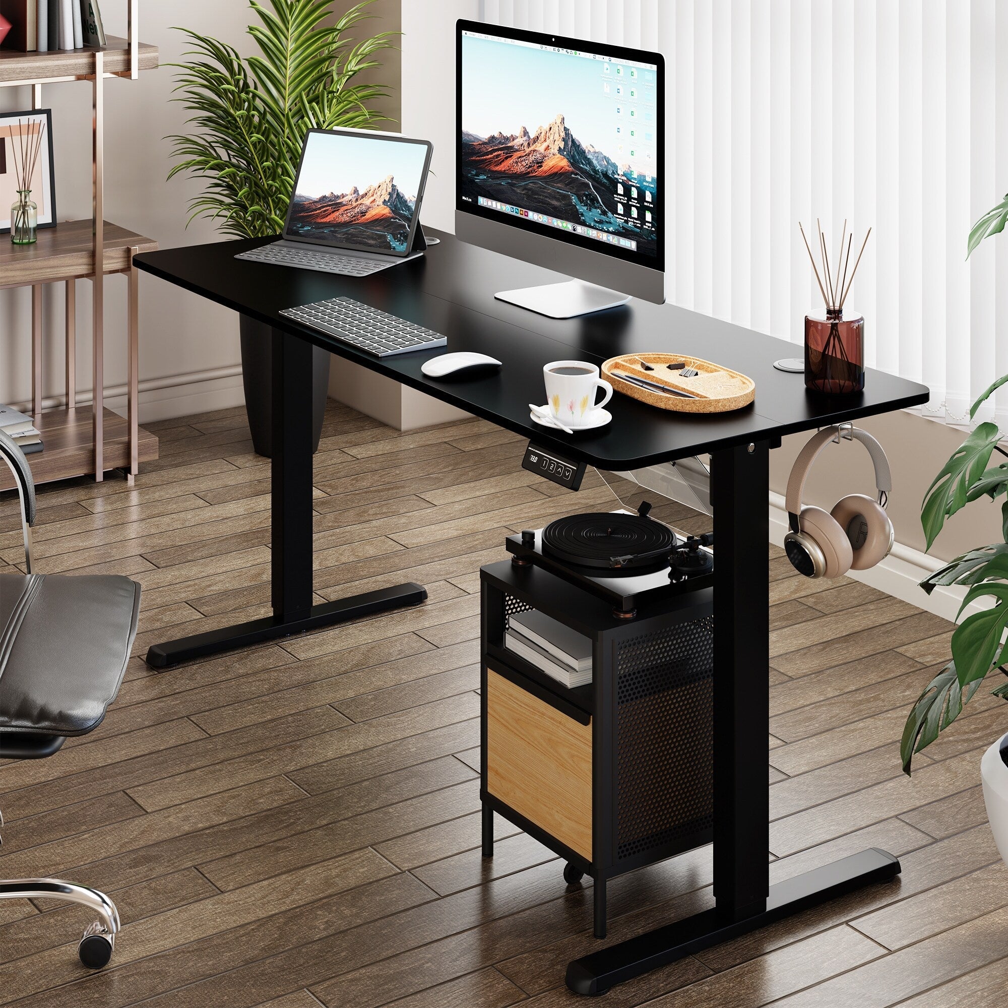 Bureau debout électrique réglable en hauteur Futzca avec panneau d'épissure