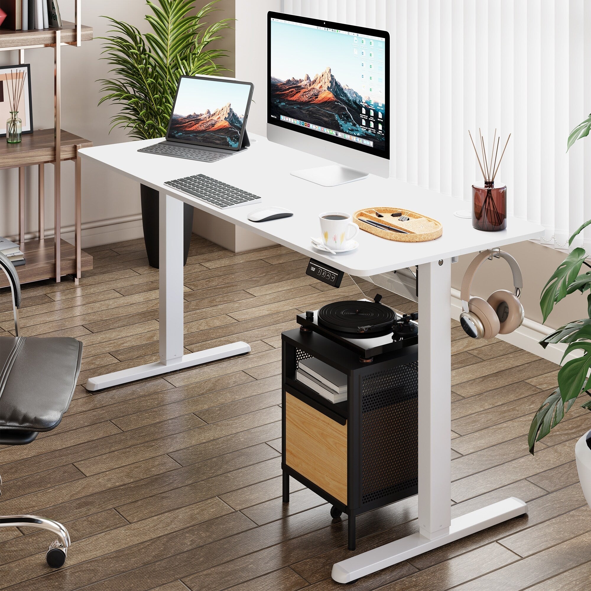 Bureau debout électrique réglable en hauteur Futzca avec panneau d'épissure