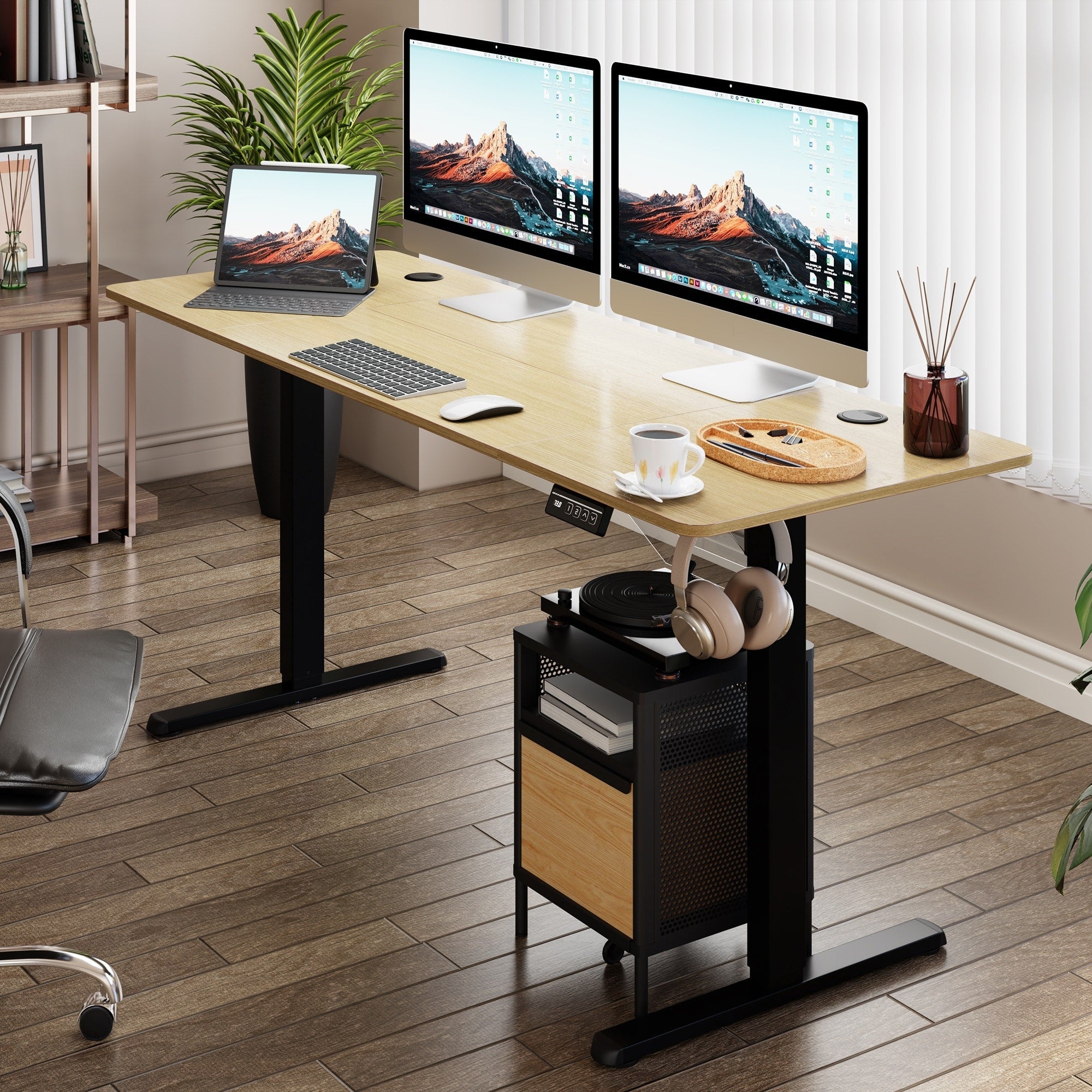Bureau debout électrique réglable en hauteur Futzca avec panneau d'épissure