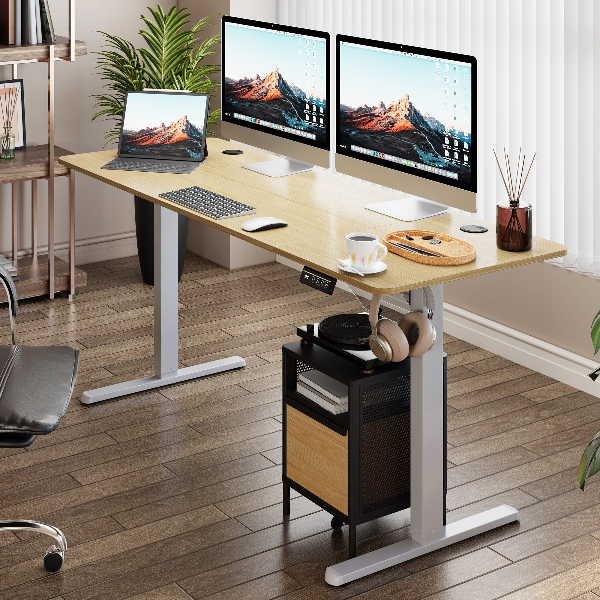 Bureau debout électrique réglable en hauteur Futzca avec panneau d'épissure