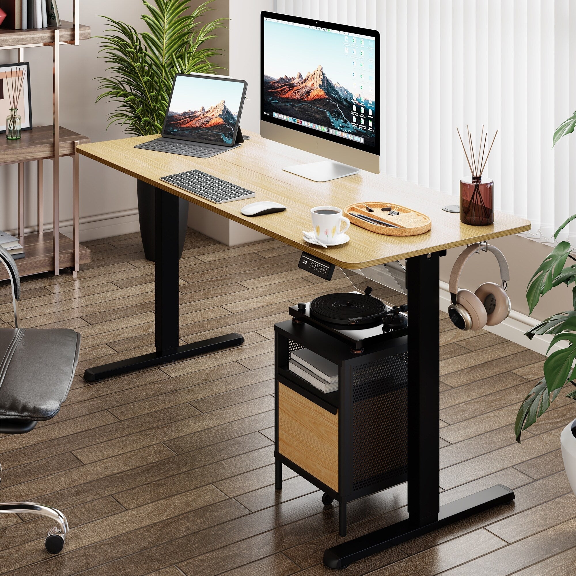 Bureau debout électrique réglable en hauteur Futzca avec panneau d'épissure