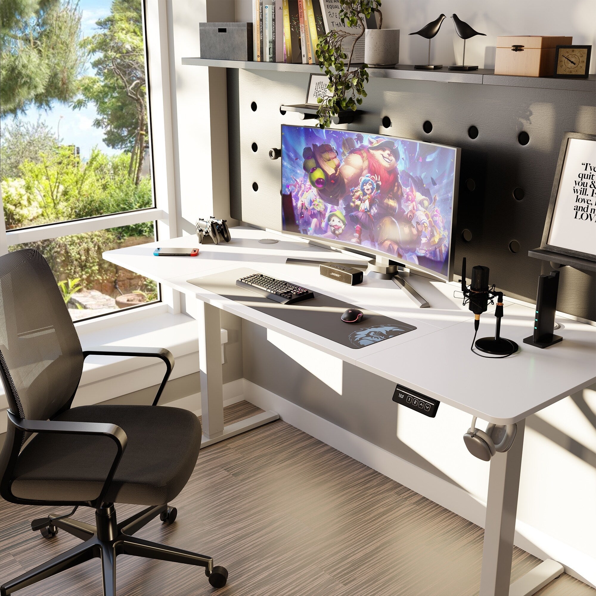 Bureau debout électrique réglable en hauteur Futzca avec panneau d'épissure