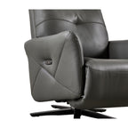 GDFStudio - Fauteuil inclinable Alexander en cuir reconstitué avec appui-tête et repose-pieds réglables, pivotant à 360 degrés