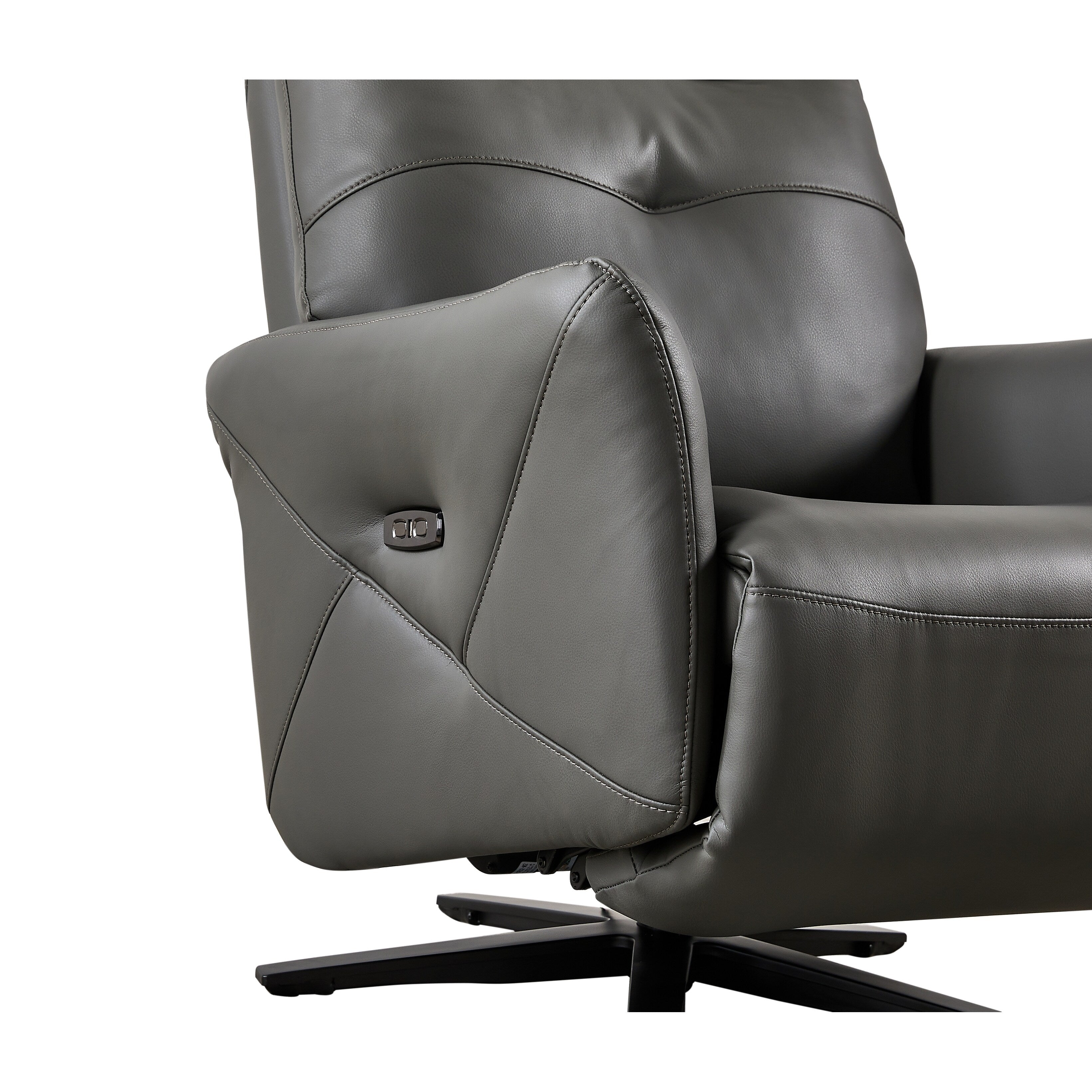 GDFStudio - Fauteuil inclinable Alexander en cuir reconstitué avec appui-tête et repose-pieds réglables, pivotant à 360 degrés
