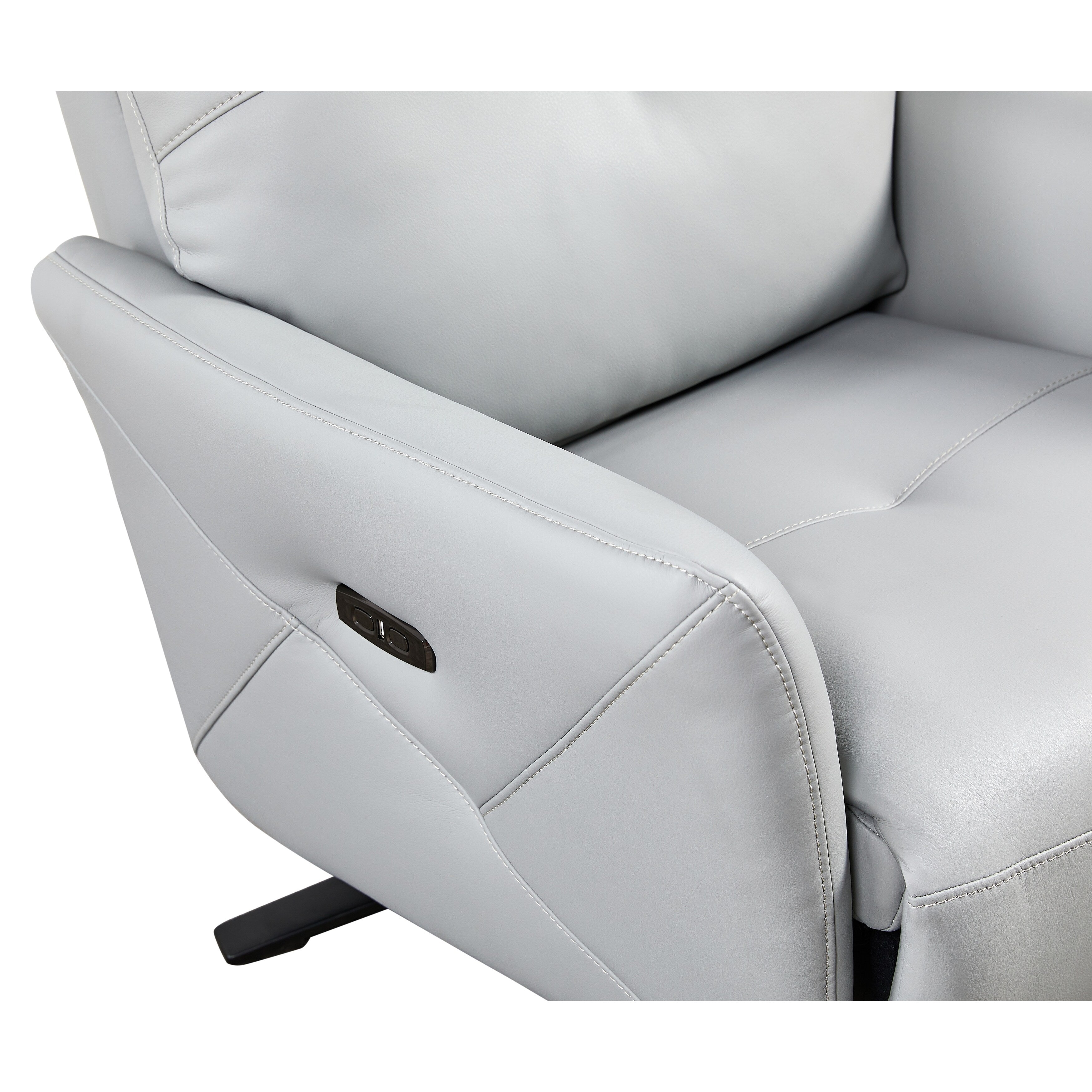GDFStudio - Fauteuil inclinable Alexander en cuir reconstitué avec appui-tête et repose-pieds réglables, pivotant à 360 degrés