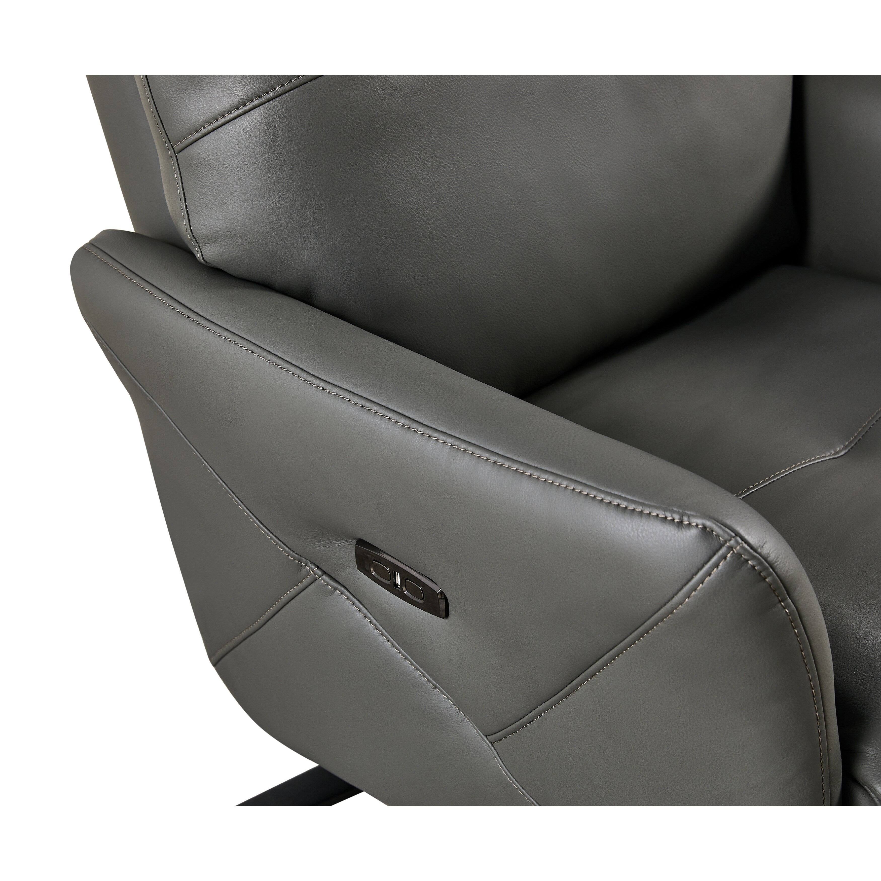 GDFStudio - Fauteuil inclinable Alexander en cuir reconstitué avec appui-tête et repose-pieds réglables, pivotant à 360 degrés