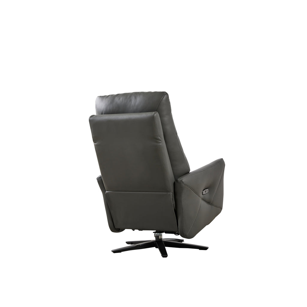 GDFStudio - Fauteuil inclinable Alexander en cuir reconstitué avec appui-tête et repose-pieds réglables, pivotant à 360 degrés