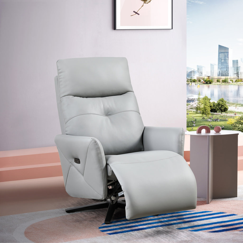 GDFStudio - Fauteuil inclinable Alexander en cuir reconstitué avec appui-tête et repose-pieds réglables, pivotant à 360 degrés
