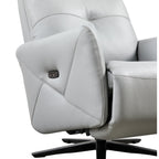 GDFStudio - Fauteuil inclinable Alexander en cuir reconstitué avec appui-tête et repose-pieds réglables, pivotant à 360 degrés