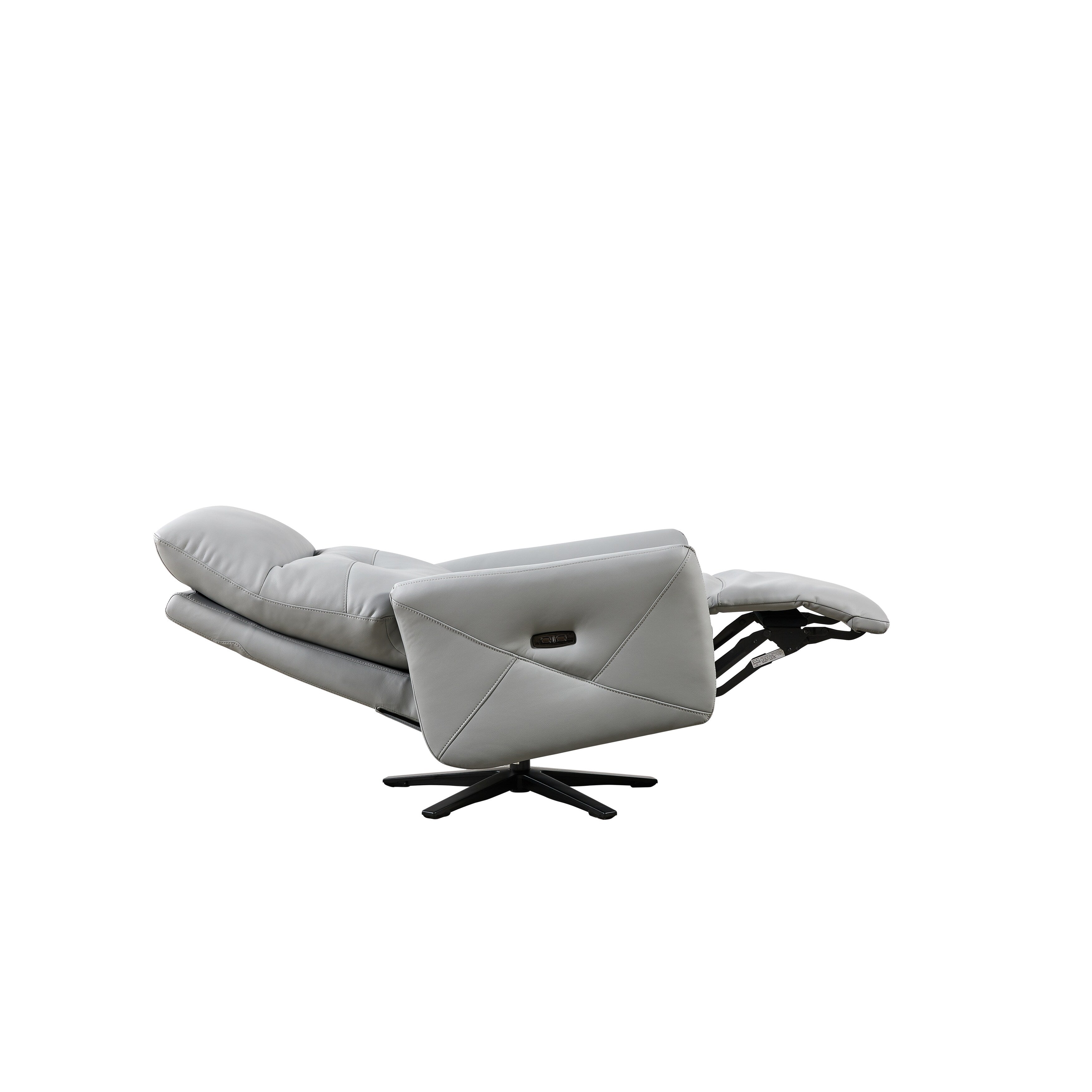 GDFStudio - Fauteuil inclinable Alexander en cuir reconstitué avec appui-tête et repose-pieds réglables, pivotant à 360 degrés