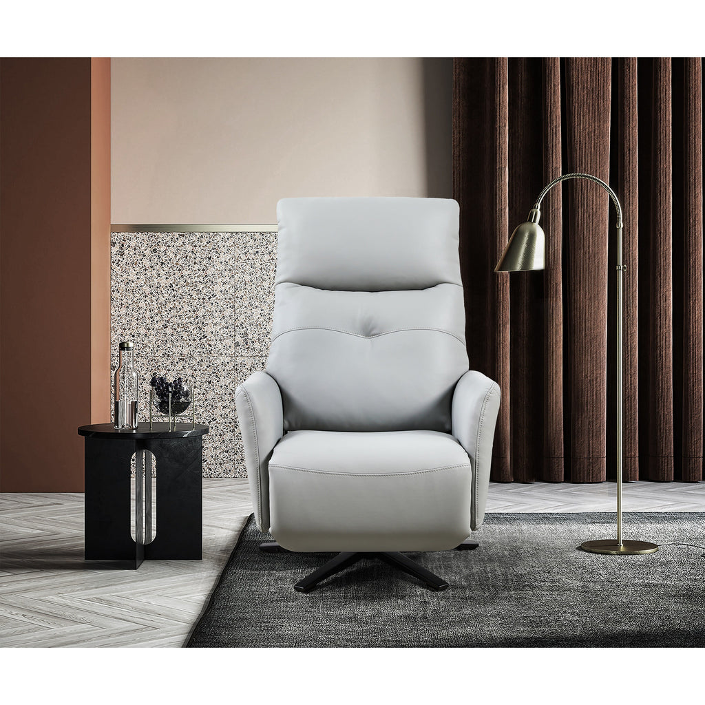 GDFStudio - Fauteuil inclinable Alexander en cuir reconstitué avec appui-tête et repose-pieds réglables, pivotant à 360 degrés