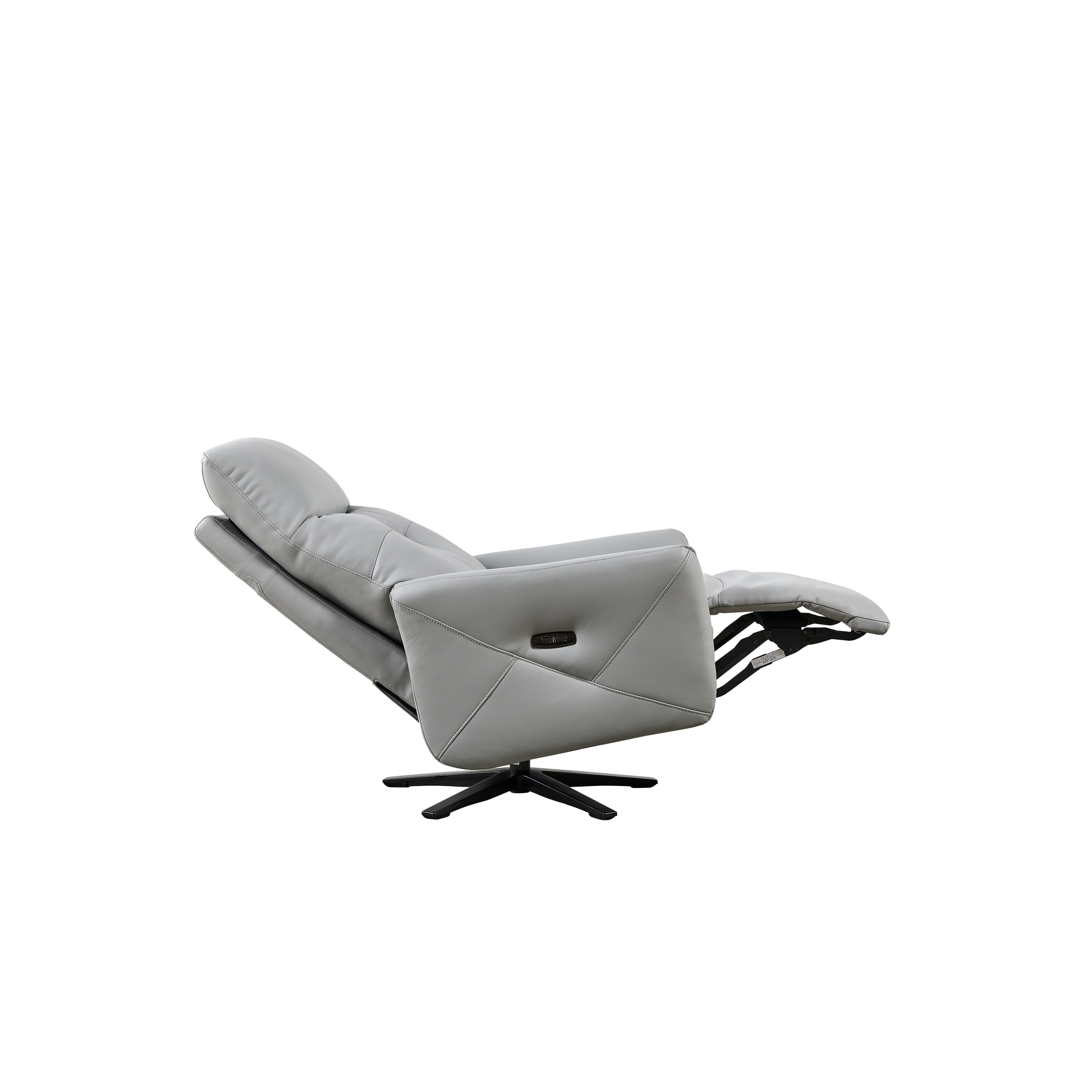 GDFStudio - Fauteuil inclinable Alexander en cuir reconstitué avec appui-tête et repose-pieds réglables, pivotant à 360 degrés