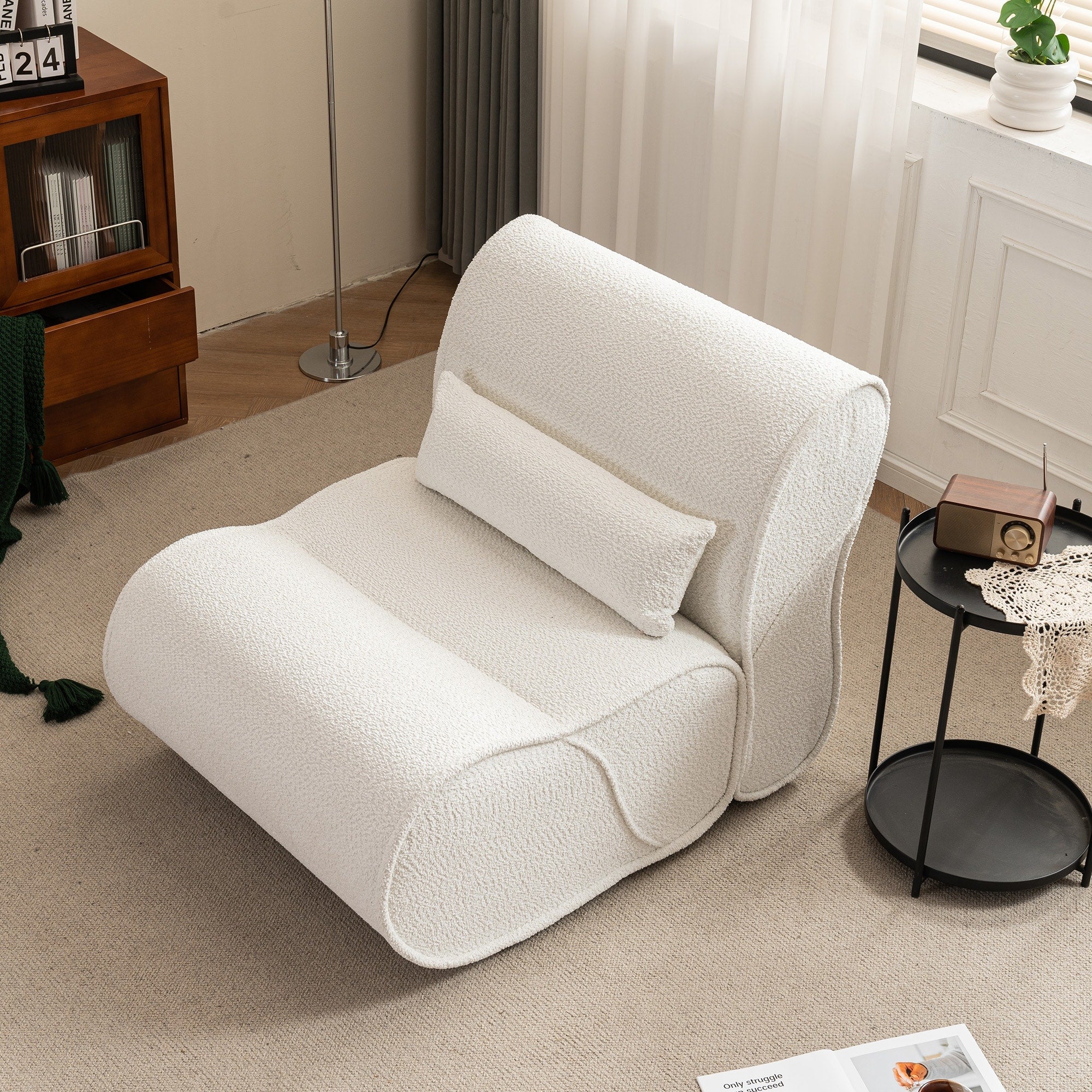 GDFStudio - Fauteuil inclinable Amelia en tissu intemporel avec design ergonomique et coussins assortis