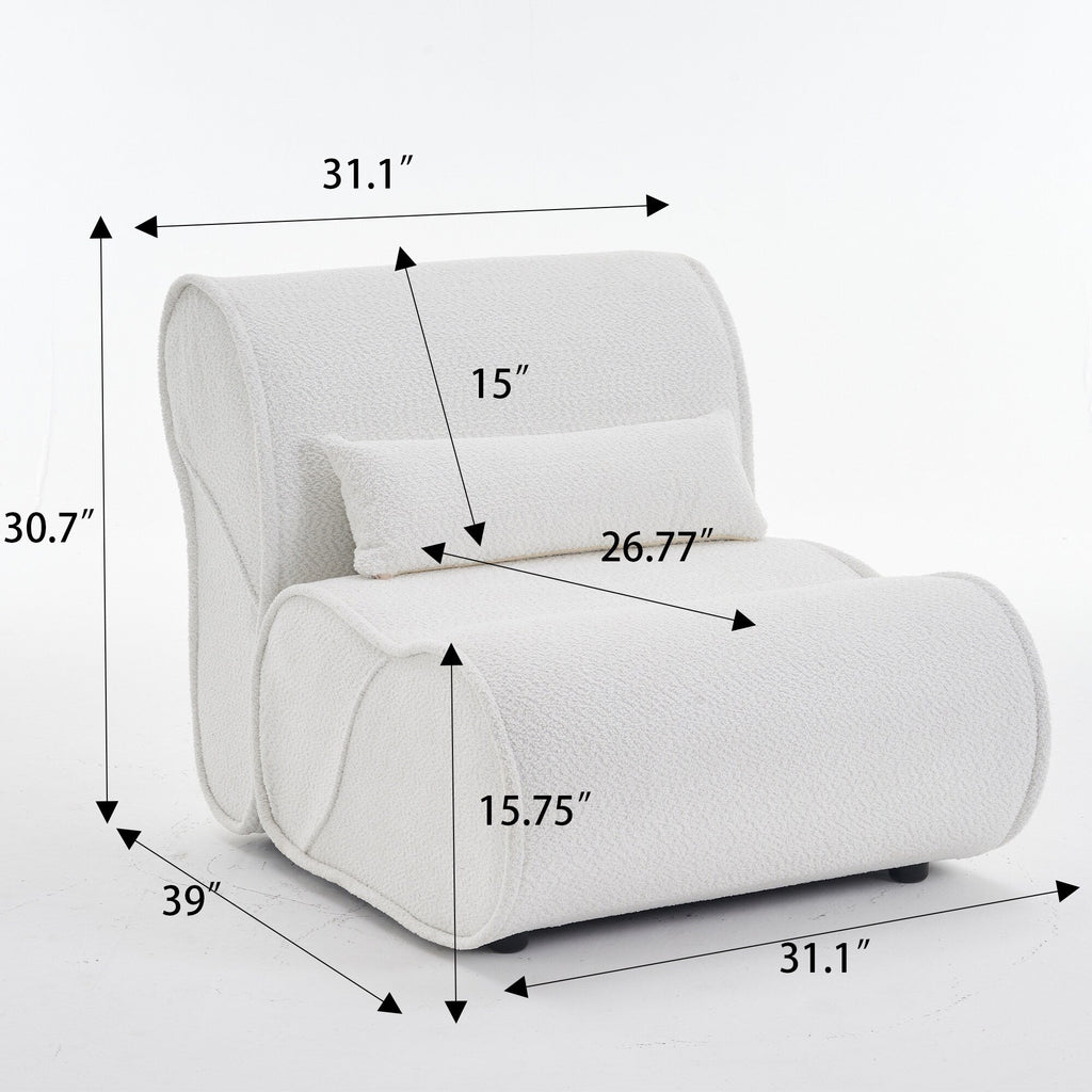 GDFStudio - Fauteuil inclinable Amelia en tissu intemporel avec design ergonomique et coussins assortis