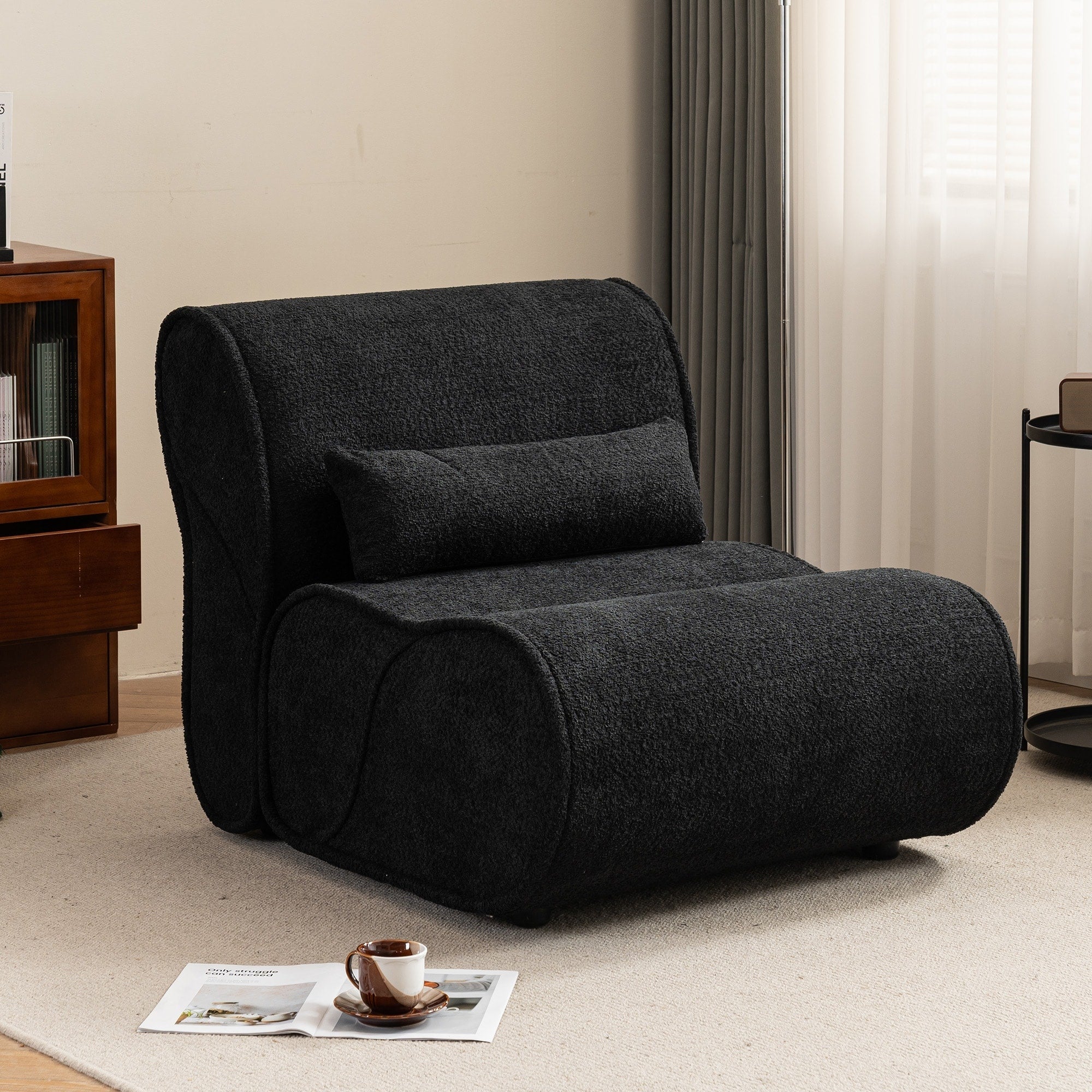 GDFStudio - Fauteuil inclinable Amelia en tissu intemporel avec design ergonomique et coussins assortis