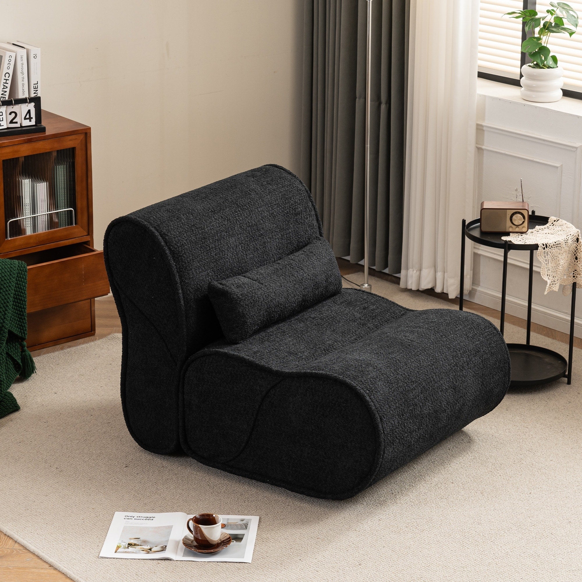 GDFStudio - Fauteuil inclinable Amelia en tissu intemporel avec design ergonomique et coussins assortis