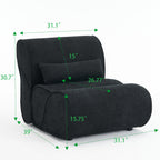 GDFStudio - Fauteuil inclinable Amelia en tissu intemporel avec design ergonomique et coussins assortis
