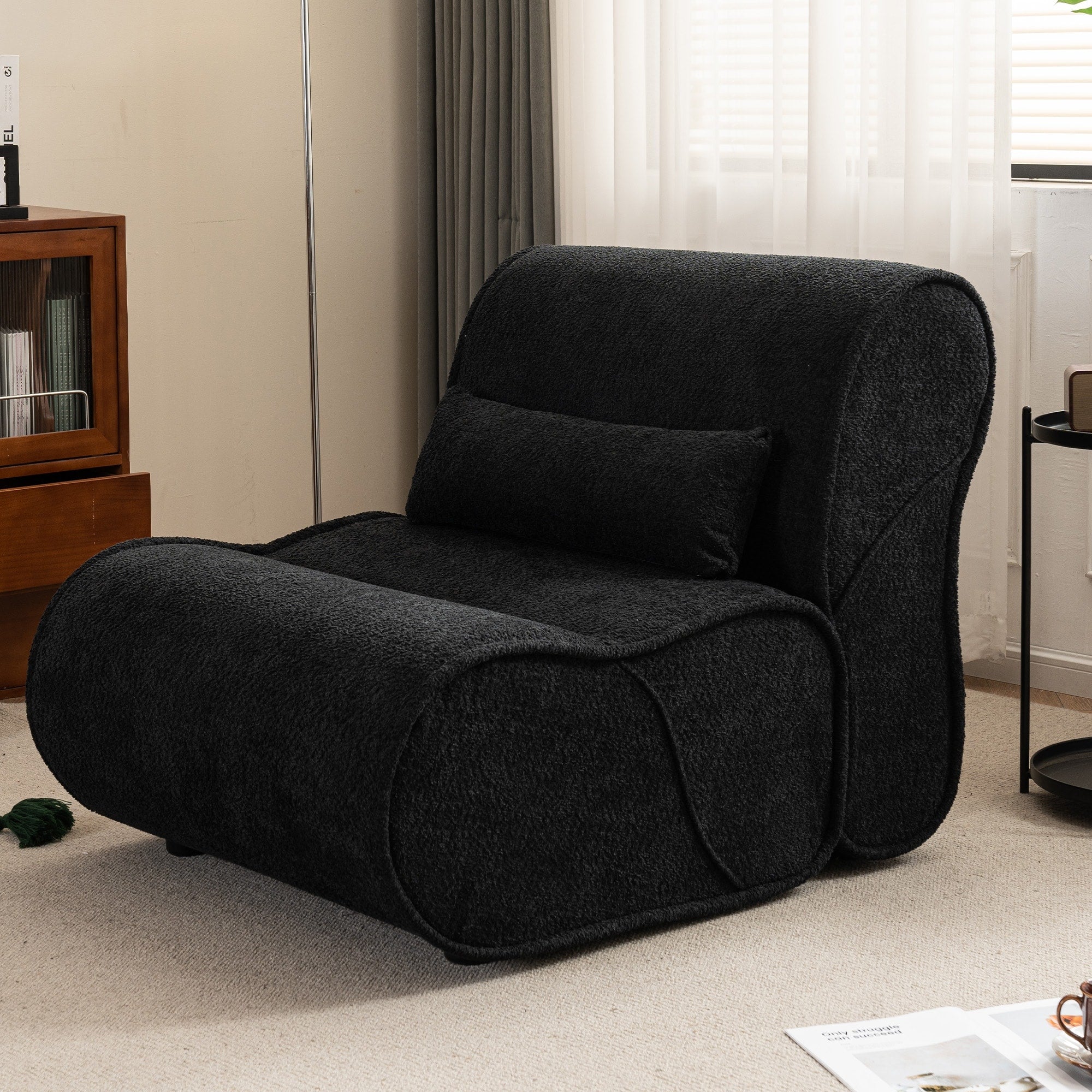 GDFStudio - Fauteuil inclinable Amelia en tissu intemporel avec design ergonomique et coussins assortis