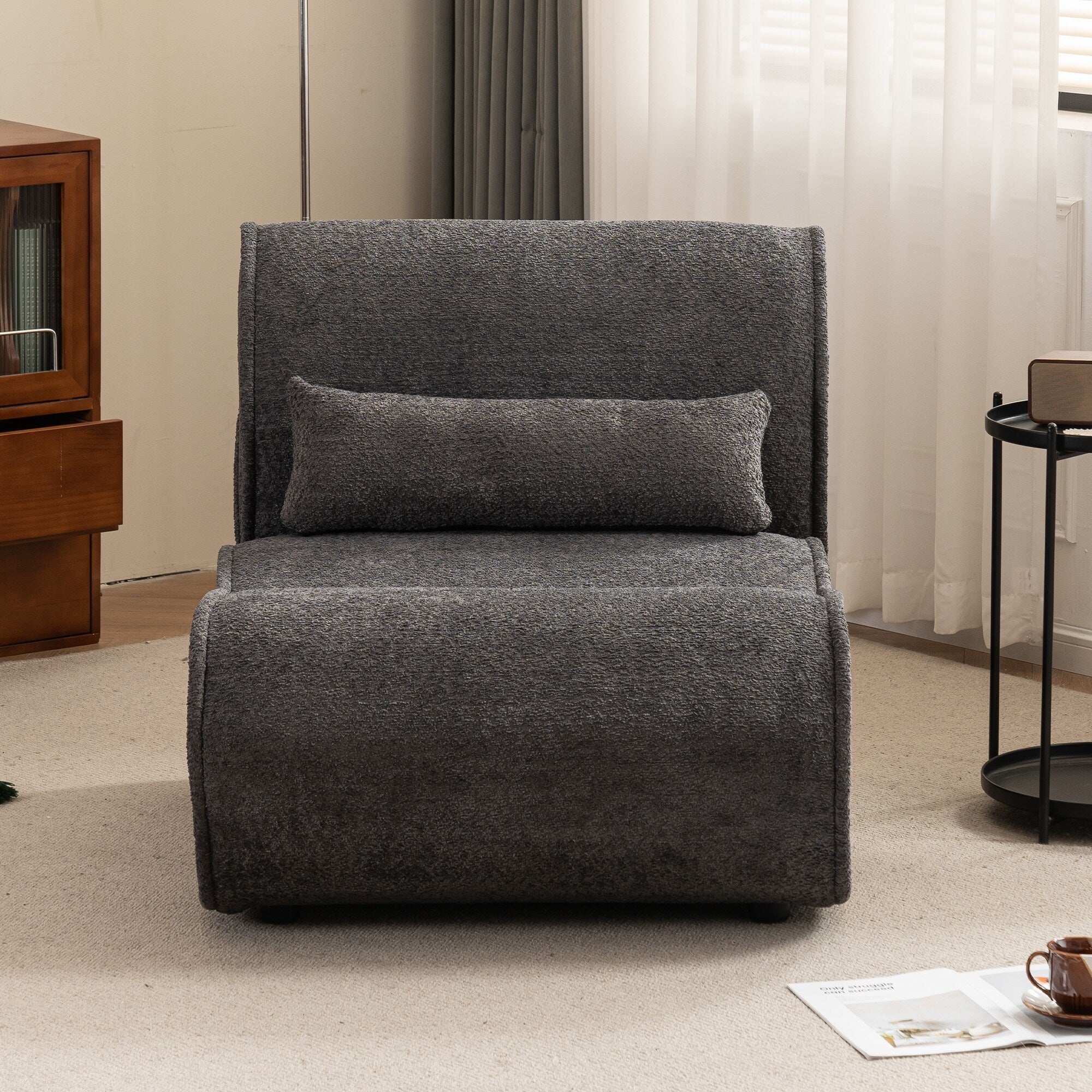 GDFStudio - Fauteuil inclinable Amelia en tissu intemporel avec design ergonomique et coussins assortis