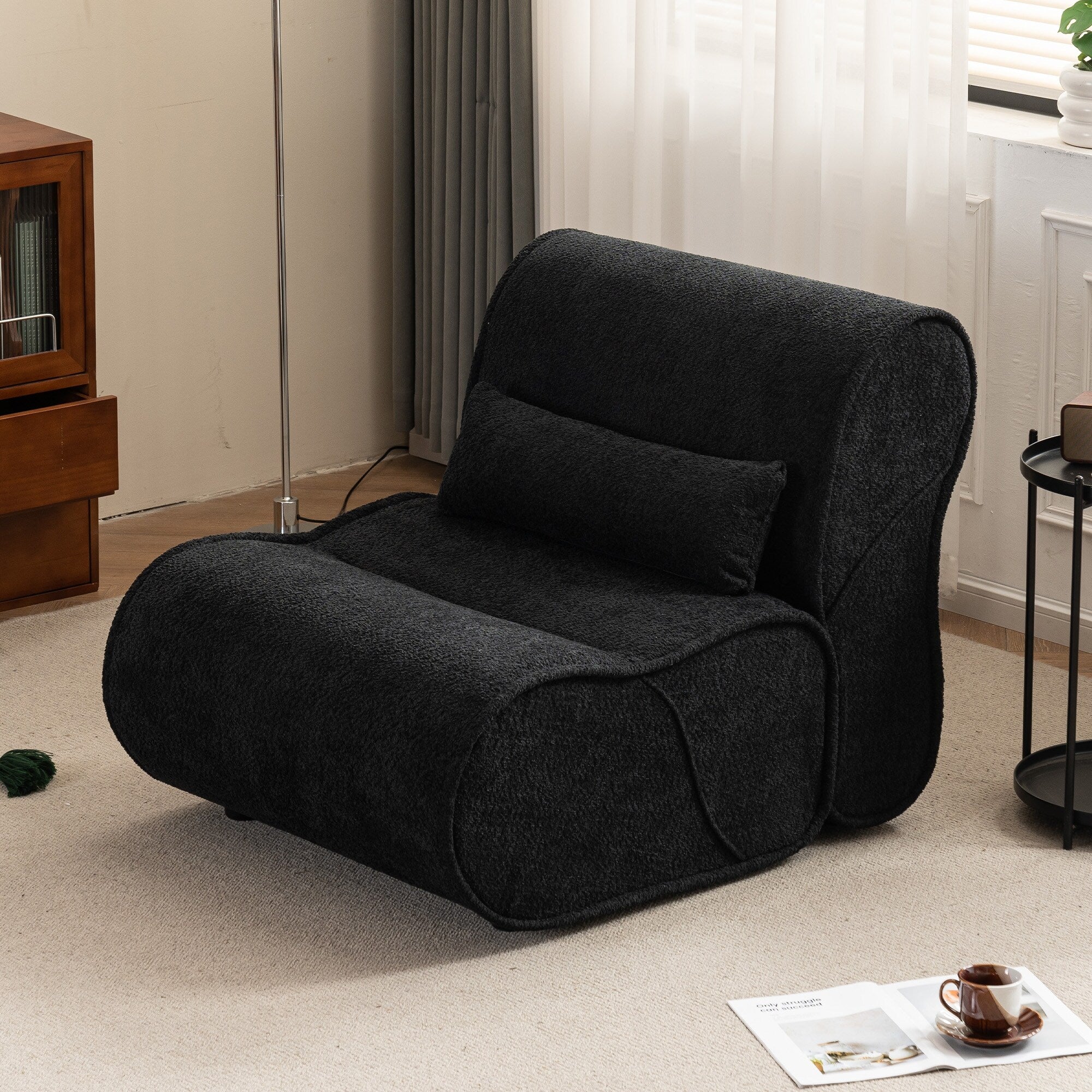 GDFStudio - Fauteuil inclinable Amelia en tissu intemporel avec design ergonomique et coussins assortis