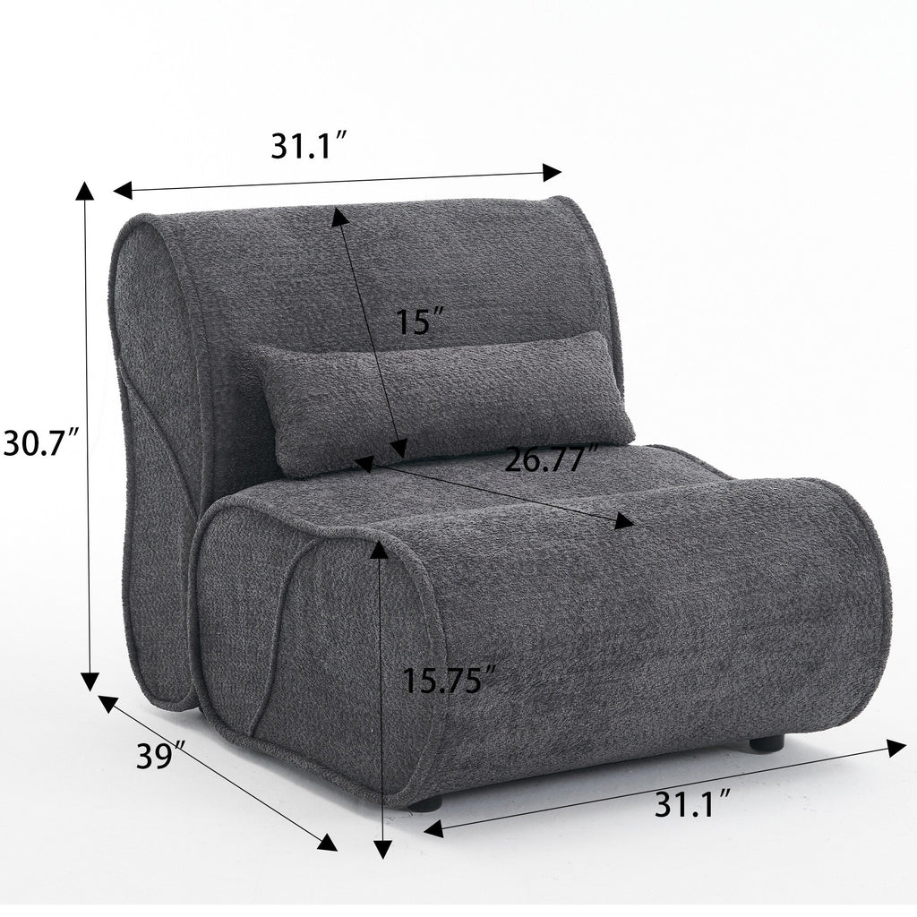GDFStudio - Fauteuil inclinable Amelia en tissu intemporel avec design ergonomique et coussins assortis