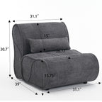 GDFStudio - Fauteuil inclinable Amelia en tissu intemporel avec design ergonomique et coussins assortis