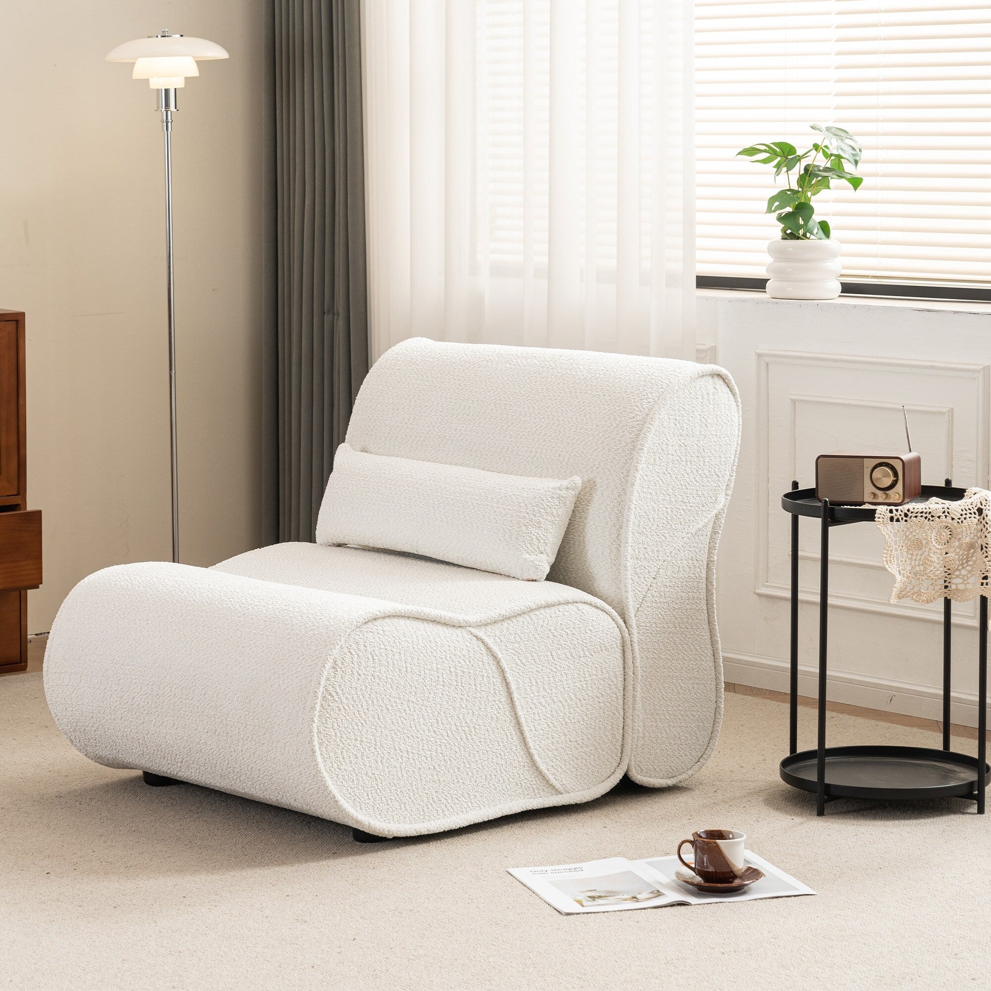 GDFStudio - Fauteuil inclinable Amelia en tissu intemporel avec design ergonomique et coussins assortis