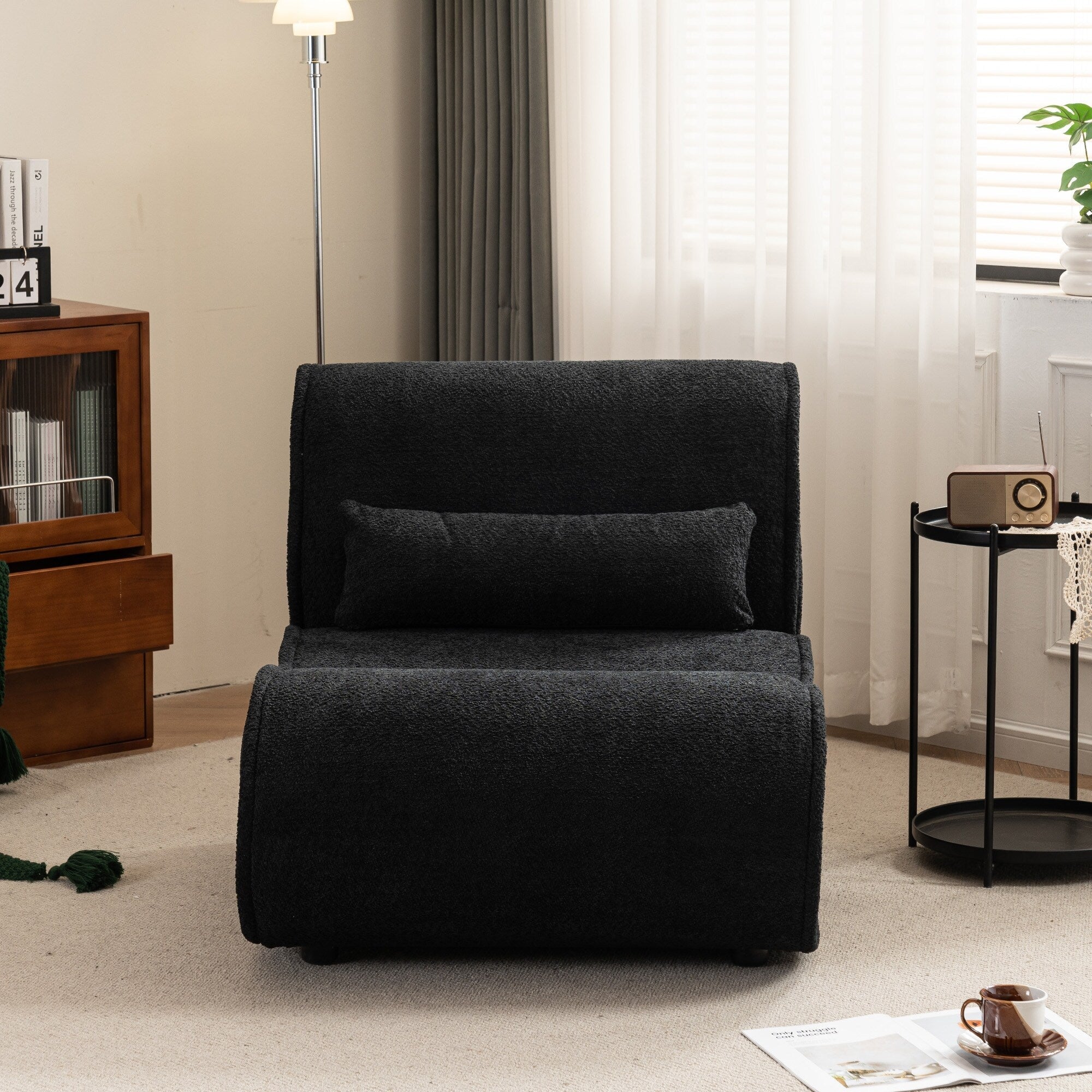 GDFStudio - Fauteuil inclinable Amelia en tissu intemporel avec design ergonomique et coussins assortis