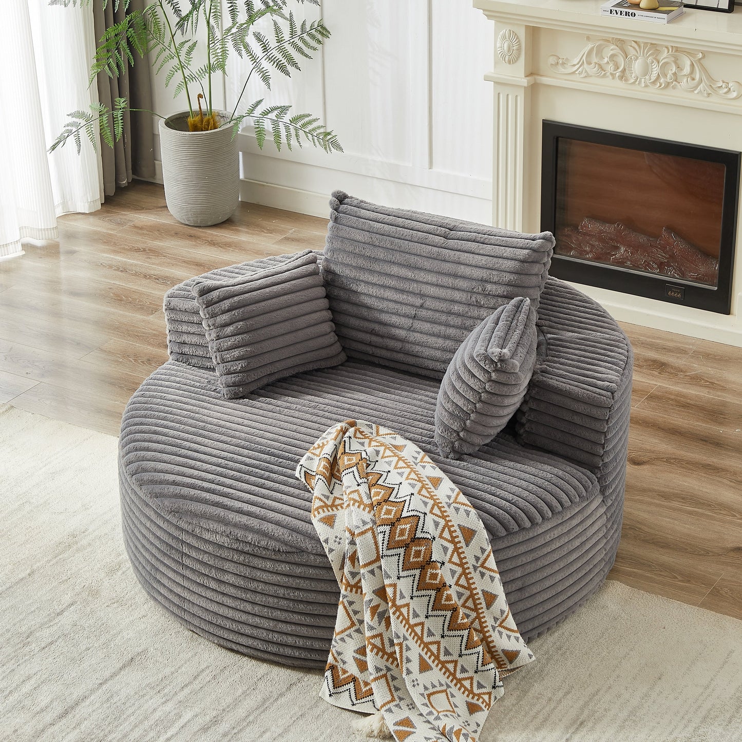 GDFStudio - Canapé simple inclinable en velours côtelé Emberwood