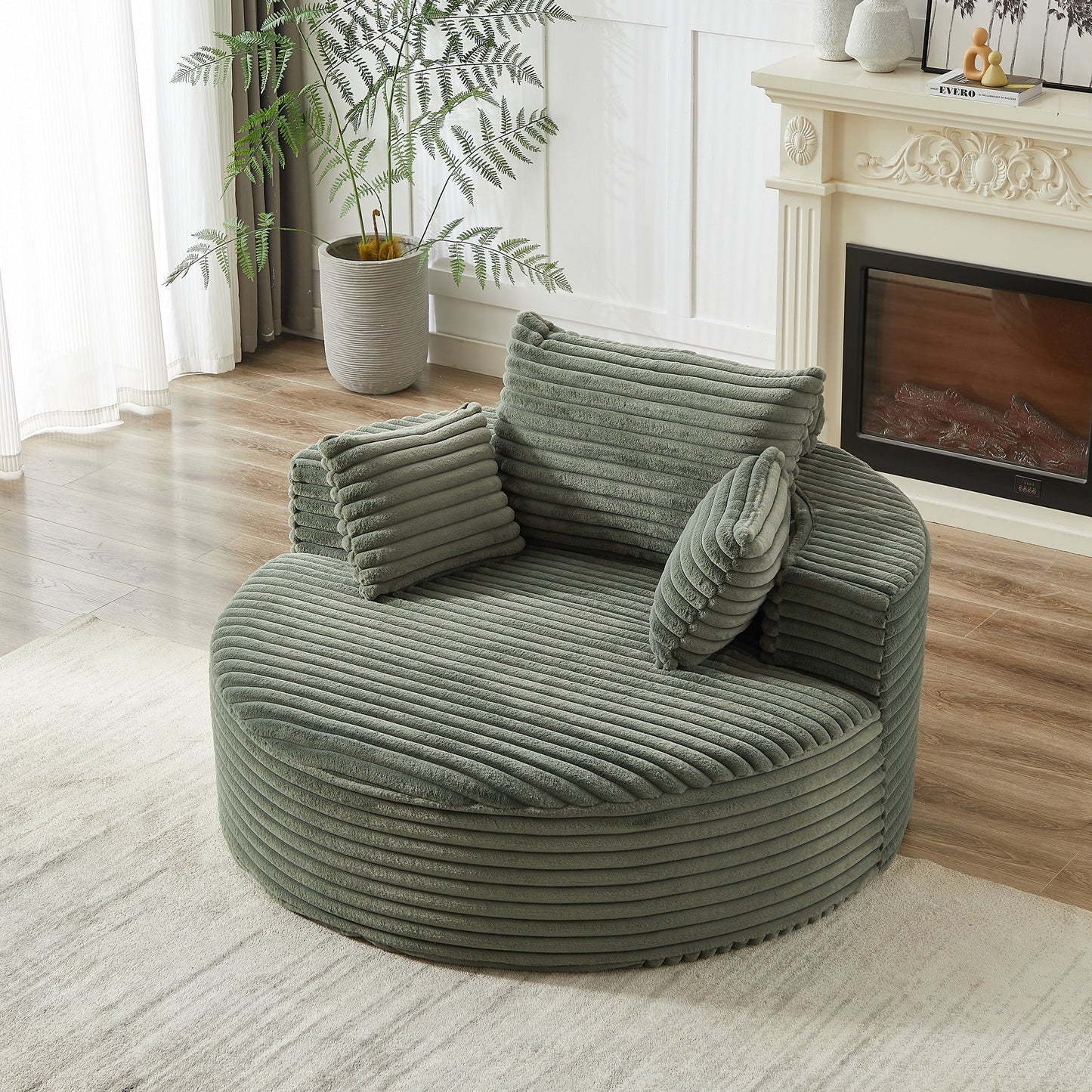 GDFStudio - Canapé simple inclinable en velours côtelé Emberwood