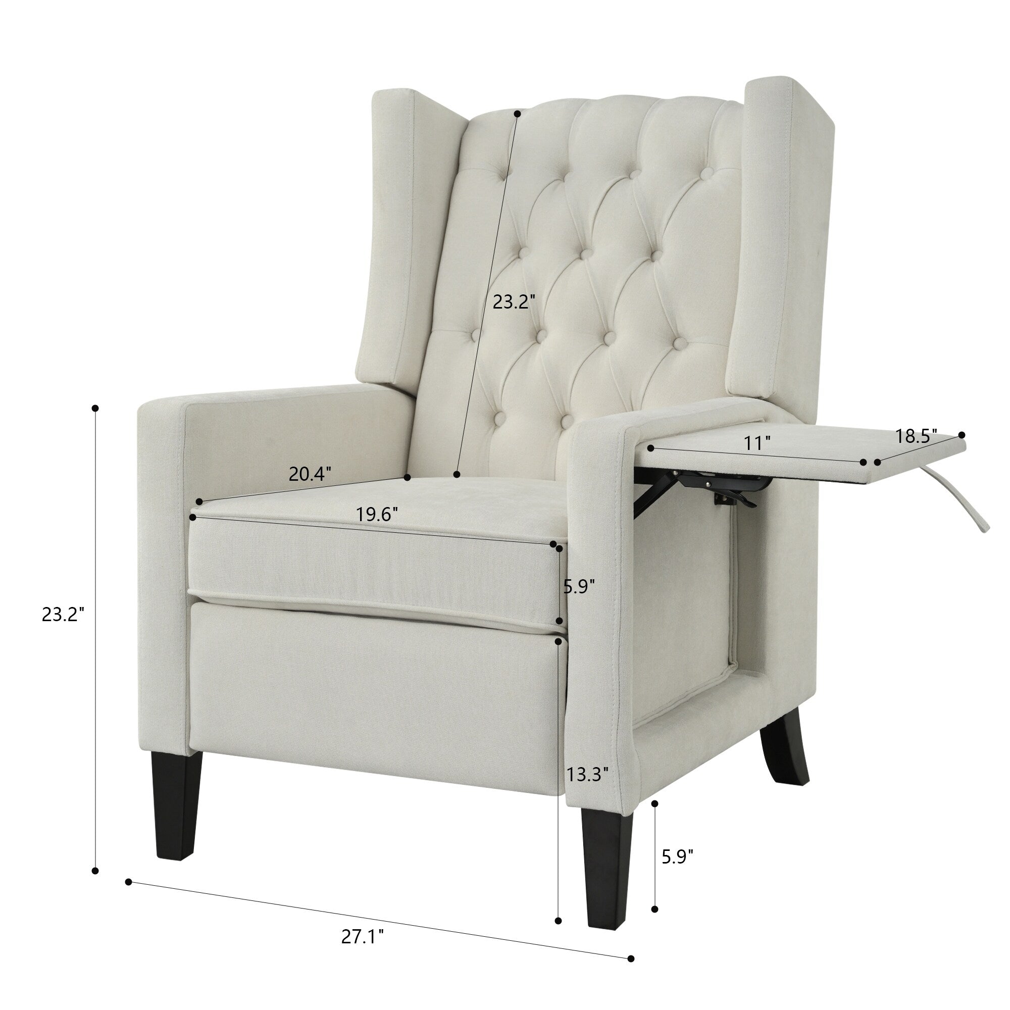 Christopher Knight Home - Fauteuil inclinable manuel Isabella avec table pliable et ports USB