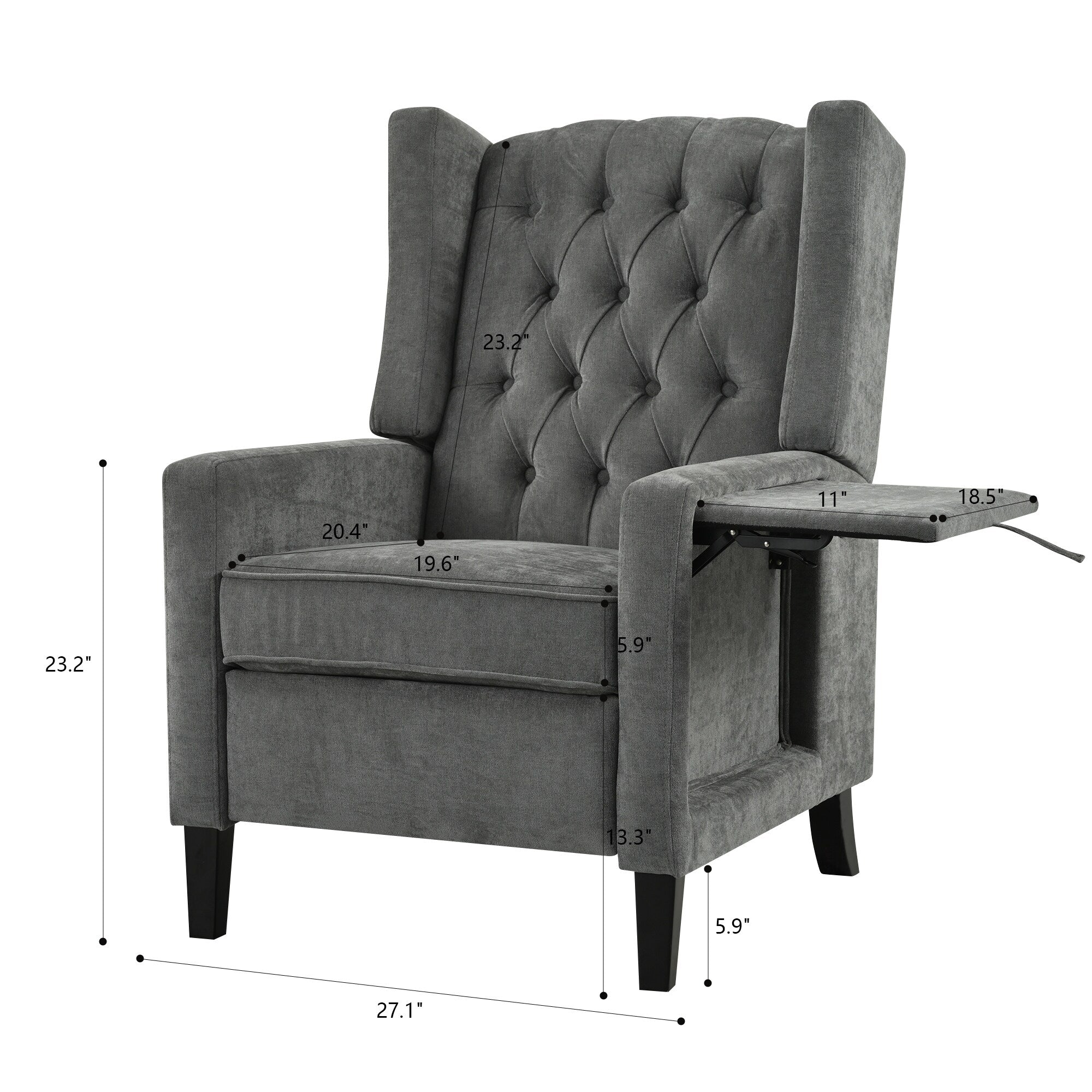 Christopher Knight Home - Fauteuil inclinable manuel Isabella avec table pliable et ports USB