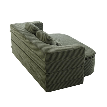GDFStudio - Canapé-lit pliable Lysander en velours côtelé avec couverture multifonctionnelle