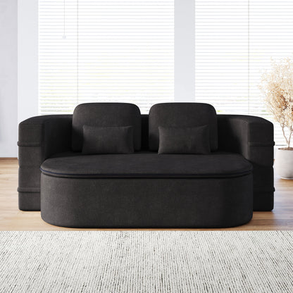 GDFStudio - Canapé-lit pliable Willoughby en chenille avec couverture multifonctionnelle
