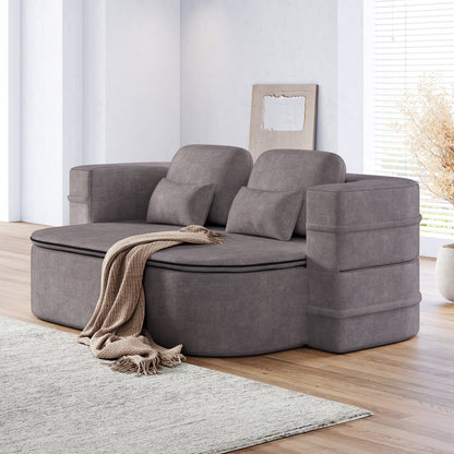 GDFStudio - Canapé-lit pliable Willoughby en chenille avec couverture multifonctionnelle