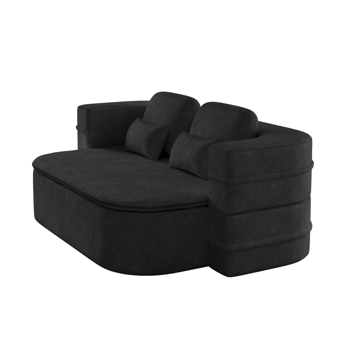 GDFStudio - Canapé-lit pliable Willoughby en chenille avec couverture multifonctionnelle