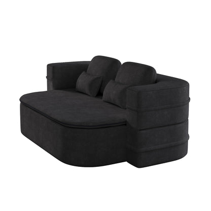 GDFStudio - Canapé-lit pliable Willoughby en chenille avec couverture multifonctionnelle