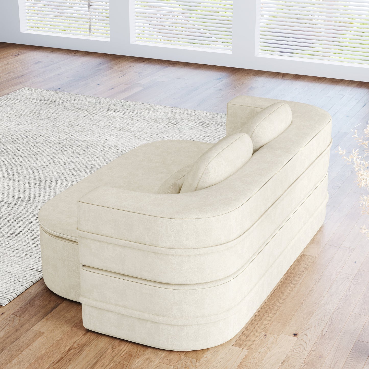 GDFStudio - Canapé-lit pliable Willoughby en chenille avec couverture multifonctionnelle