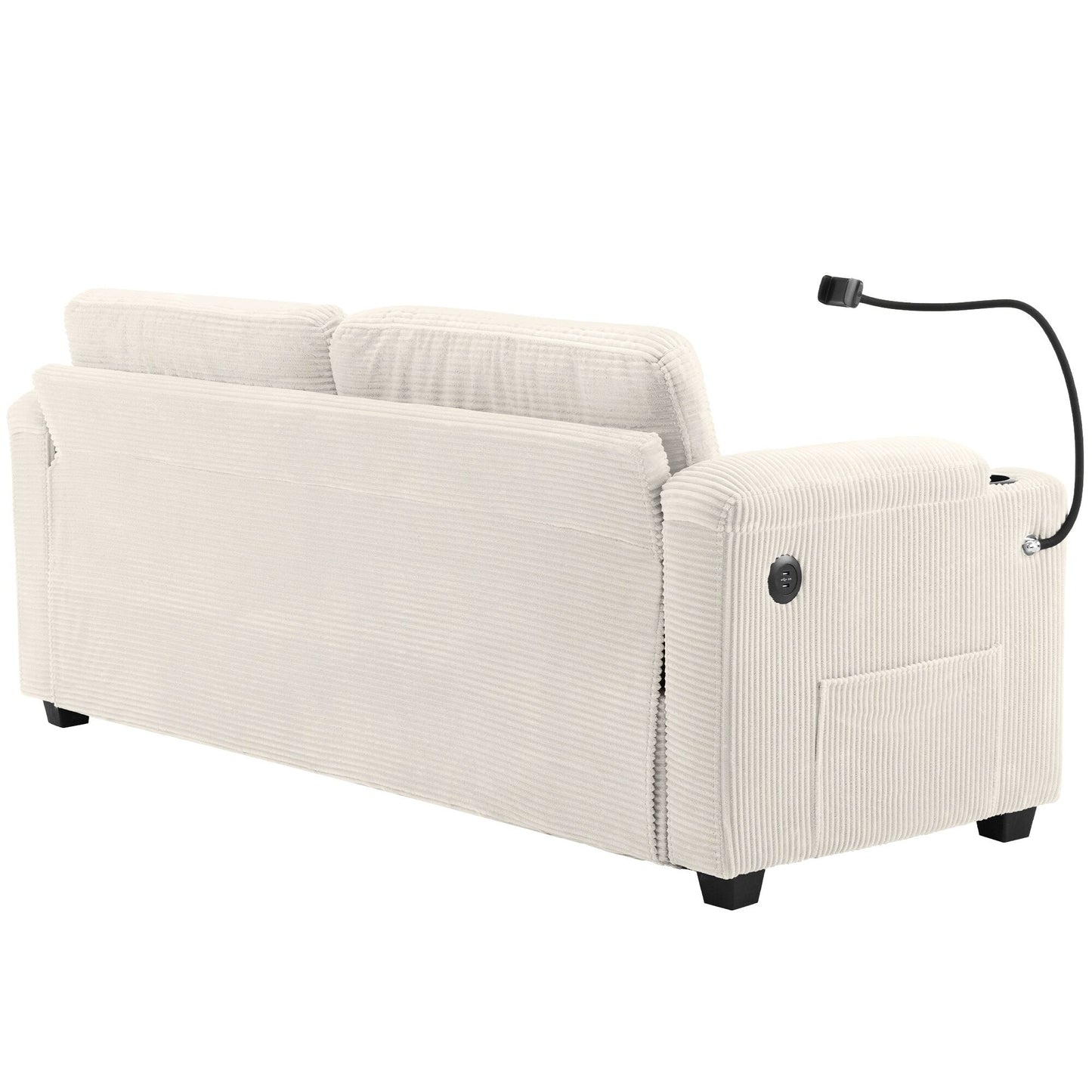 Canapé-lit convertible multifonctionnel en velours côtelé Emily de GDFStudio pour petits espaces