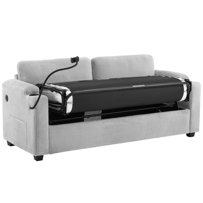 Canapé-lit convertible multifonctionnel en velours côtelé Emily de GDFStudio pour petits espaces