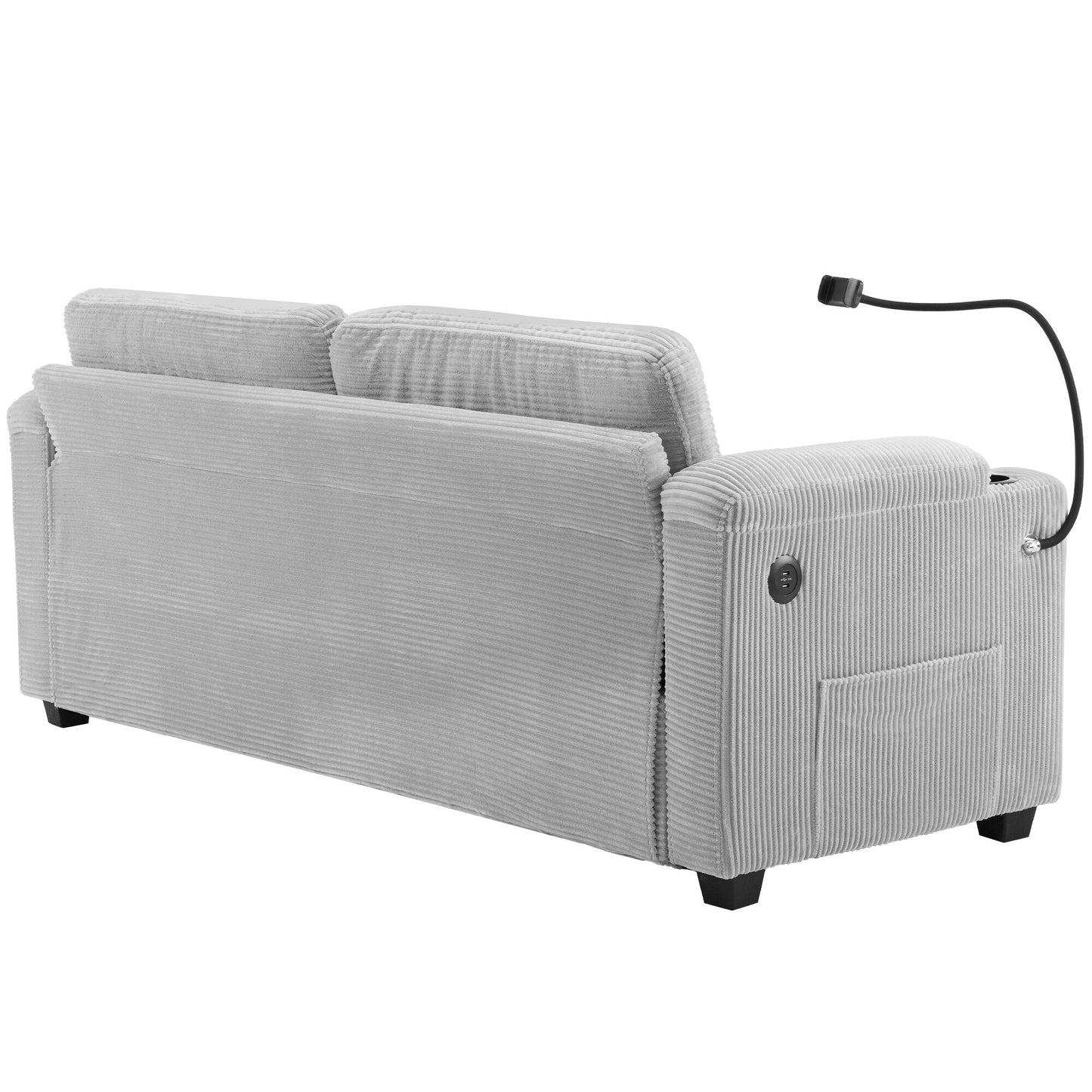 Canapé-lit convertible multifonctionnel en velours côtelé Emily de GDFStudio pour petits espaces